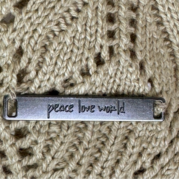 Peace Love World Boheme Open Stitch Sweater Color Oat Relaxed Soft Women's Small - Picture 7 of 11